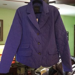 Talbots quilted purple jacket